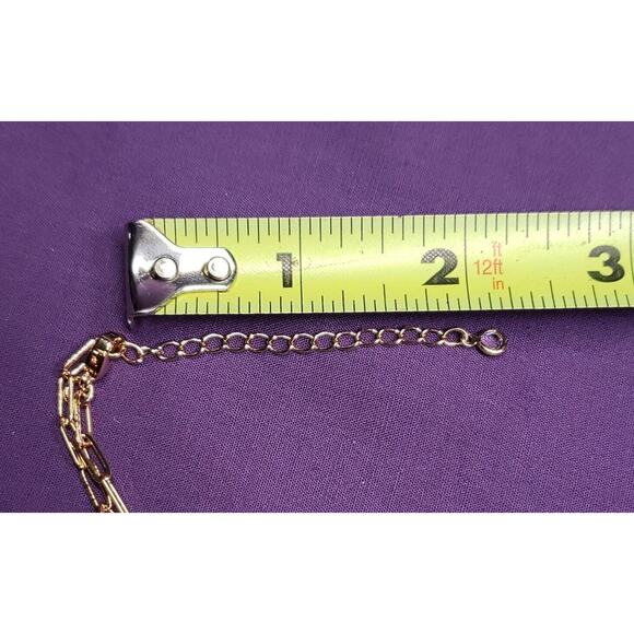 Dainty Gold Tone Paperclip Style Necklace, 16' Collar Length, on card, w/box - Picture 11 of 11